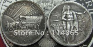 1934-D OREGON TRAIL COMMEMORATIVE HALF DOLLAR COPY FREE SHIPPING