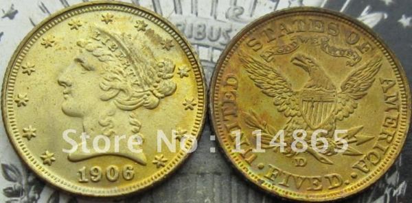 USA 1906-D Five Dollar Gold Half Eagle COPY commemorative coins