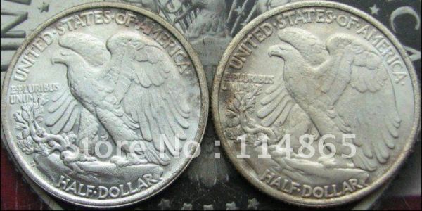 Walking Liberty Half Dollar back UNC Two Face Copy Coin commemorative coins