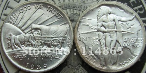 1939-D OREGON TRAIL COMMEMORATIVE HALF DOLLAR UNC COPY FREE SHIPPING