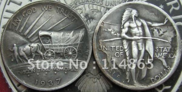 1937-D OREGON TRAIL COMMEMORATIVE HALF DOLLAR COPY FREE SHIPPING