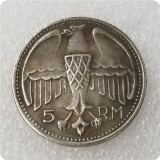 Type #3_1935 German 5 R.M WW2 Commemorative COIN COPY FREE SHIPPING
