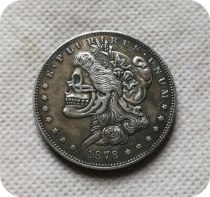 USA 1878cc Morgan Dollar skull zombie skeleton hand carved Copy Coins