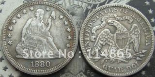 1880 Seated Liberty Quarter COIN COPY FREE SHIPPING