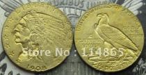 1908 $2 1/2 Indian Head Eagle Gold Coin COPY FREE SHIPPING