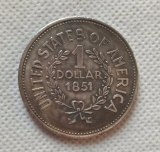 USA ONE DOLLAR 1851 INDIAN HEAD UNITED STATES OF AMERICA COPY COIN commemorative coins