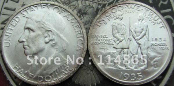 1935-1934-S  BOONE BICENTENNIAL COMMEMORATIVE HALF DOLLAR UNC