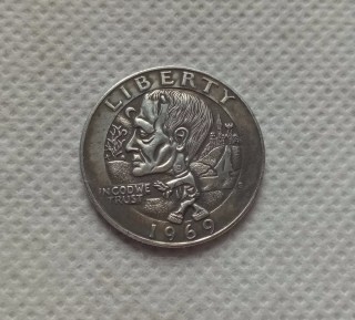 Hobo Nickel Coin 1969 Washington Quarter Copy Coin