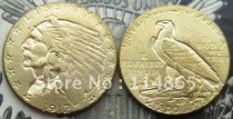 1912 $2 1/2 Indian Head Eagle Gold Coin COPY FREE SHIPPING