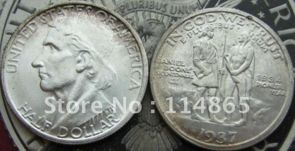 1937-1934  BOONE BICENTENNIAL COMMEMORATIVE HALF DOLLAR UNC