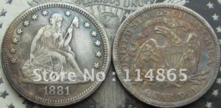 1881 Seated Liberty Quarter COIN COPY FREE SHIPPING