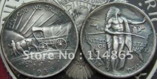 1936 OREGON TRAIL COMMEMORATIVE HALF DOLLAR COPY FREE SHIPPING