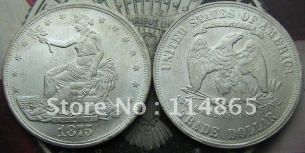 1875-P Trade Dollar UNC COIN COPY FREE SHIPPING