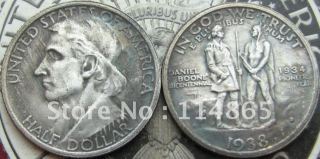 1938-1934-D  BOONE BICENTENNIAL COMMEMORATIVE HALF DOLLAR