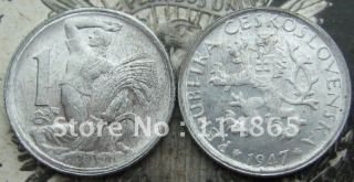 czechoslovakia 1 koruna 1947 COPY commemorative coins