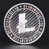 Gold/Silver-Plated Litecoin Coins Currency Collection Physical Gift Collection Art Home Holiday Deco Imitation Dia 40mm