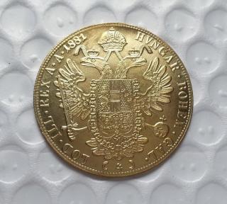 1881 Austria 4 Ducat Gold Copy Coin commemorative coins