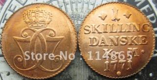 1771 DENMARK 1 SKILLING  COPY commemorative coins