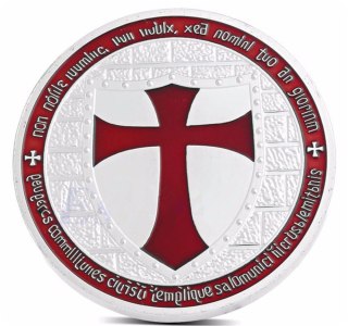 Silver Plated Knights Templar Europe Cross Token Souvenir Coin Collections