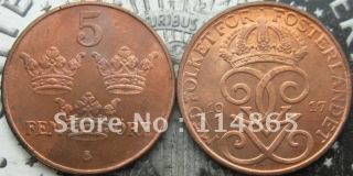 1917 Sweden 5 Ore COPY commemorative coins