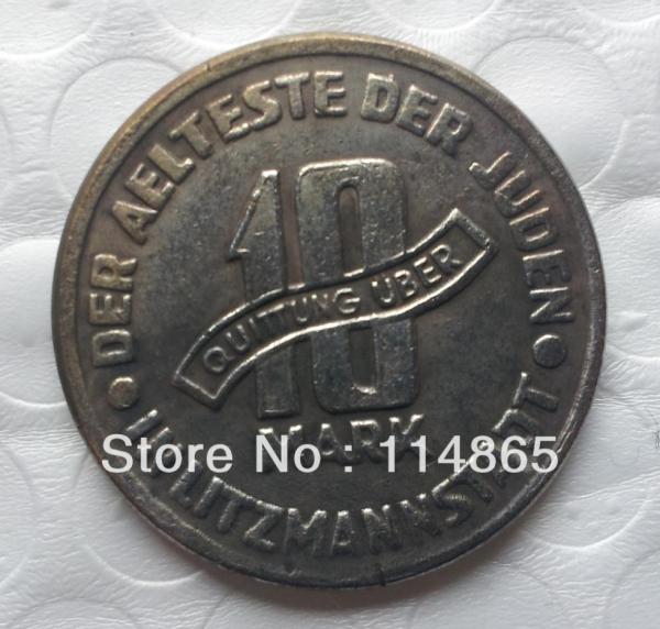 Poland : 10 MARK 1943 GETTO Juden COPY commemorative coins