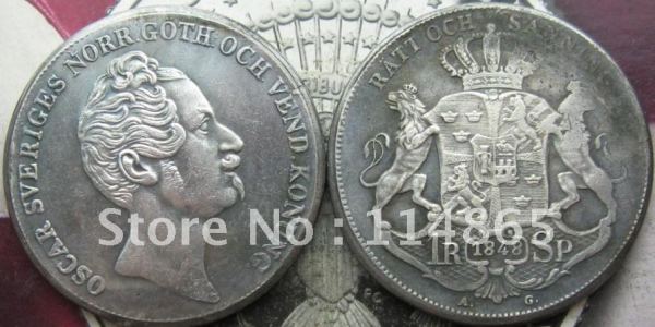 1848 Sweden Riksdale Copy Coin commemorative coins