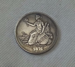 1876 $1 Liberty Seated On Globe Trade Dollar Pattern, Judd-1467, Pollock-1618 COPY FREE SHIPPING