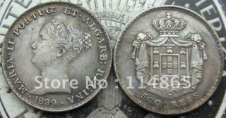 PORTUGAL 500 REIS 1839 COIN COPY FREE SHIPPING