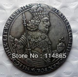 Poland Thaler medalions 1644 Gedanensis VLADISLAV IV COPY commemorative coins