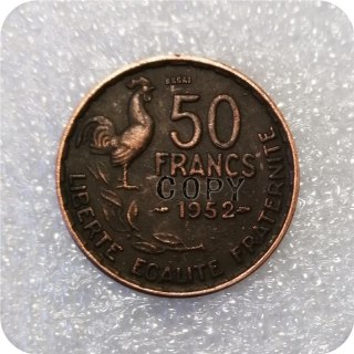 1952(Essai),1954,1958 France 50 Francs copy coins commemorative coins