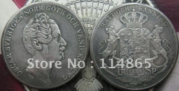 1845 Sweden Riksdale Copy Coin commemorative coins
