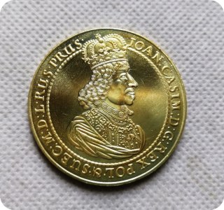 1656 Polish-Lithuanian Commonwealth Pieciodukat - Jan II Kazimierz Waza (Gdansk mint) COPY COIN-replica coins collectibles