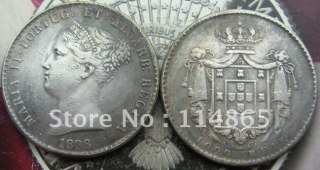 PORTUGAL 1000 REIS 1838 COIN COPY FREE SHIPPING