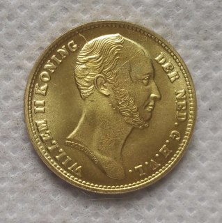 1843 Netherlands 5 Gulden - Willem II COPY COIN commemorative coins