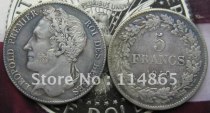 1840 Belgium 5 Francs  Coin COPY FREE SHIPPING