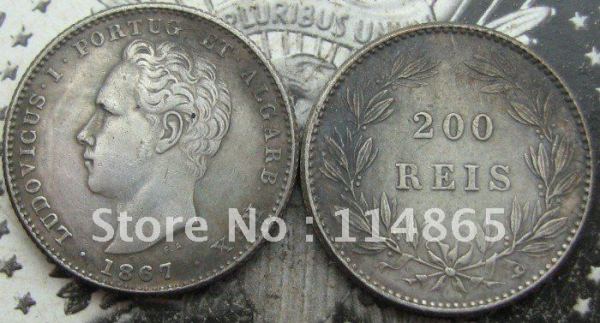 PORTUGAL 1867 200 Reis COIN COPY FREE SHIPPING