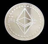 Gold/Silver-Plated Ethereum Coin Commemorative Coin Art Collection Gift Physical Metal Imitation Home Party Decoration