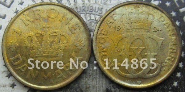 DENMARK 1924 1 KRONER  COPY commemorative coins