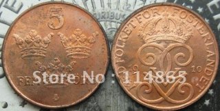 1910 Sweden 5 Ore COPY commemorative coins