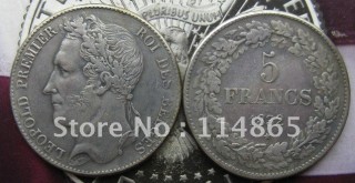5 Francs 1832  Belgium Coin COPY FREE SHIPPING