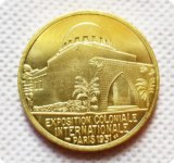 Brass 1931 Medal Colonial exposition of Paris copy coins commemorative coins