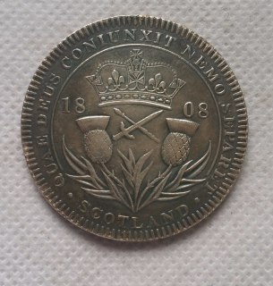 1808 Scotland Retro Pattern Crown Pewter George III COPY COIN commemorative coins