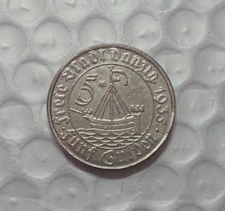 1935 Poland Danzig Free City  5 Gulden Nickel Copy Coin commemorative coins