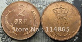DENMARK 2 ORE 1887  COPY commemorative coins