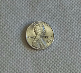 USA 1974-S,D Aluminum Lincoln Wheat Cent Penny COPY  commemorative coins