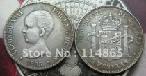 SPAIN 5 PESETAS 1888 M.S.M Copy Coin commemorative coins