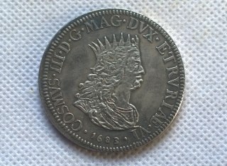 1683 Italy 1 Tollero Cosimo III Silver Copy Coin commemorative coins