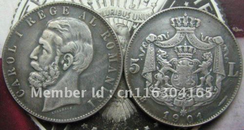 Us 2 8 Romania 5 Lei 1901 Copy Commemorative Coins M