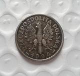 Poland Polen 1 ZLOTE 1924. Copy Coin commemorative coins