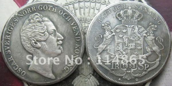 1853 Sweden Riksdale Copy Coin commemorative coins